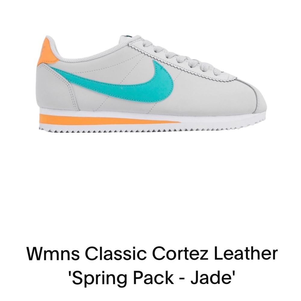WMN Classic Cortez Leather 7.5 Pure platinum/jade